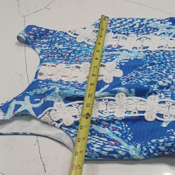 Lilly Pulitzer Blue and White Mini Dress Sz 4 Gentle Used - Picture 8 of 14